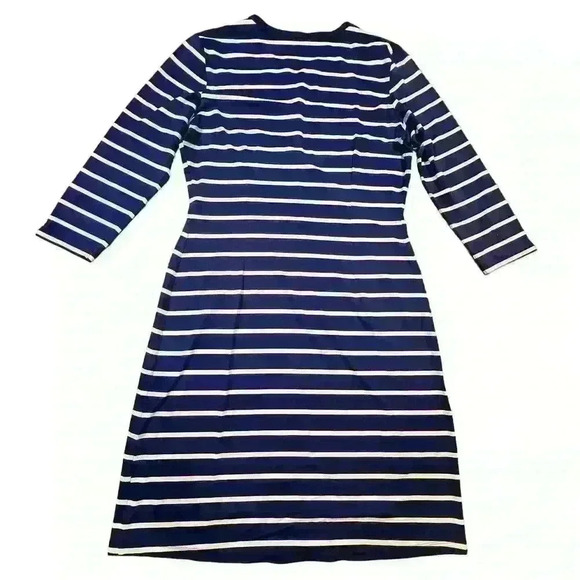 J. McLaughlin Women’s Striped Lynn Henley Dress Size Large Catalina Cloth - Picture 3 of 7